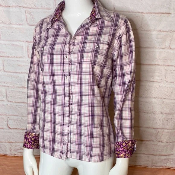 Quizz Vintage wester woman long sleeve shirt size L - Picture 1 of 8